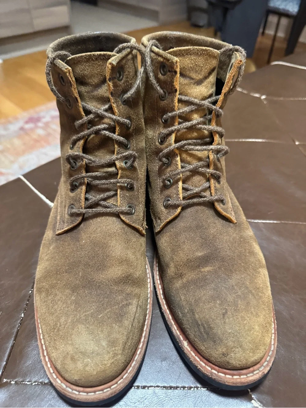 Nisolo Brown Suede Lace-Up Men's Boots
